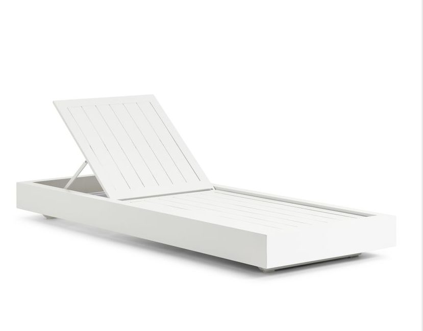 Como Bed white aluminum sunbed with high-density mattress
