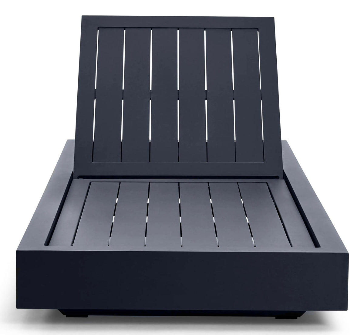 Como Bed black aluminum sunbed with padded cushion