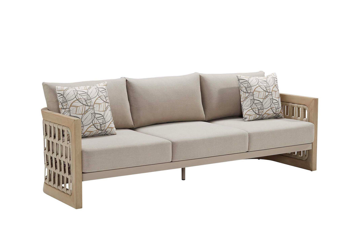 Palma 3-seat teak and rope outdoor sofa