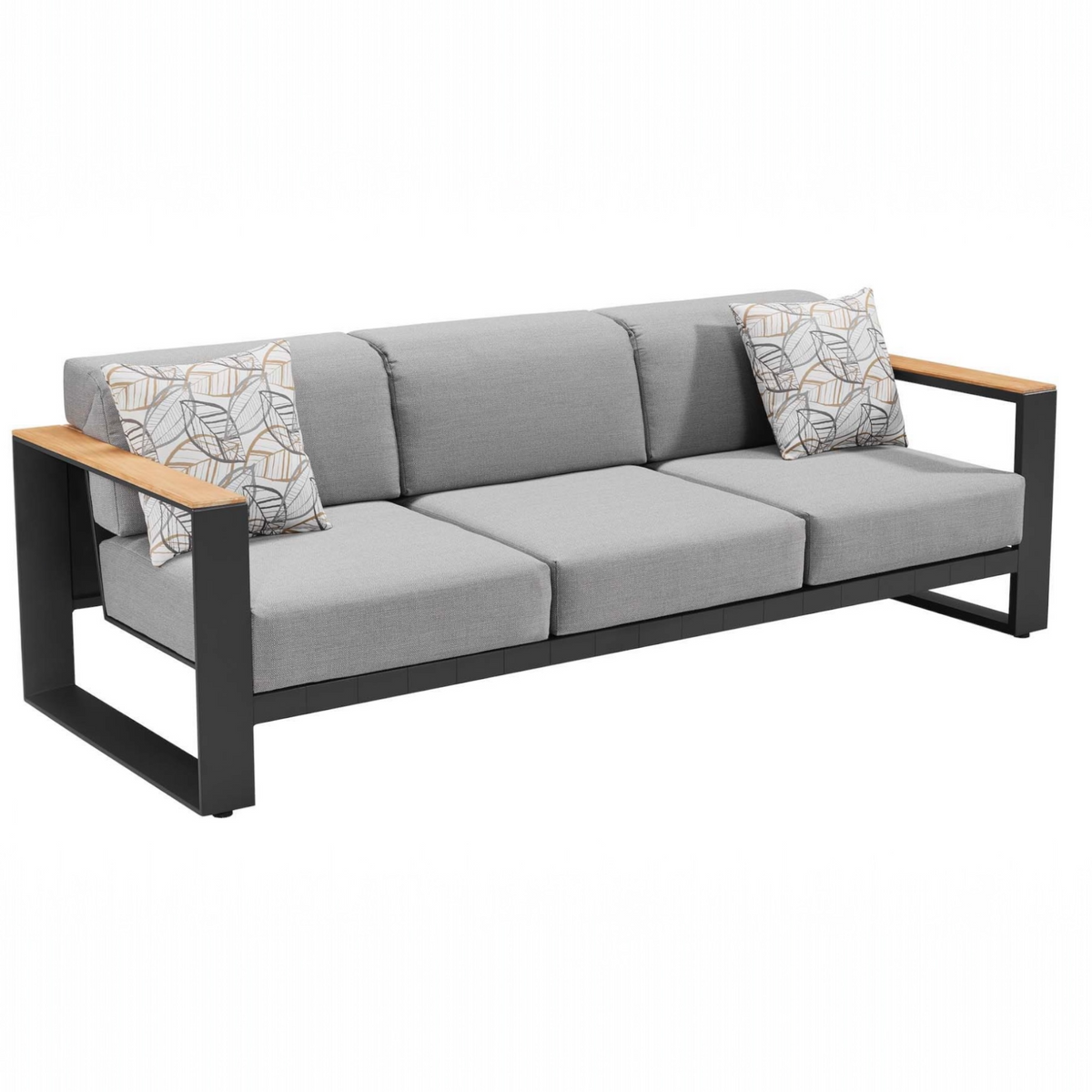 Sofy 3-seat aluminum and teak outdoor sofa