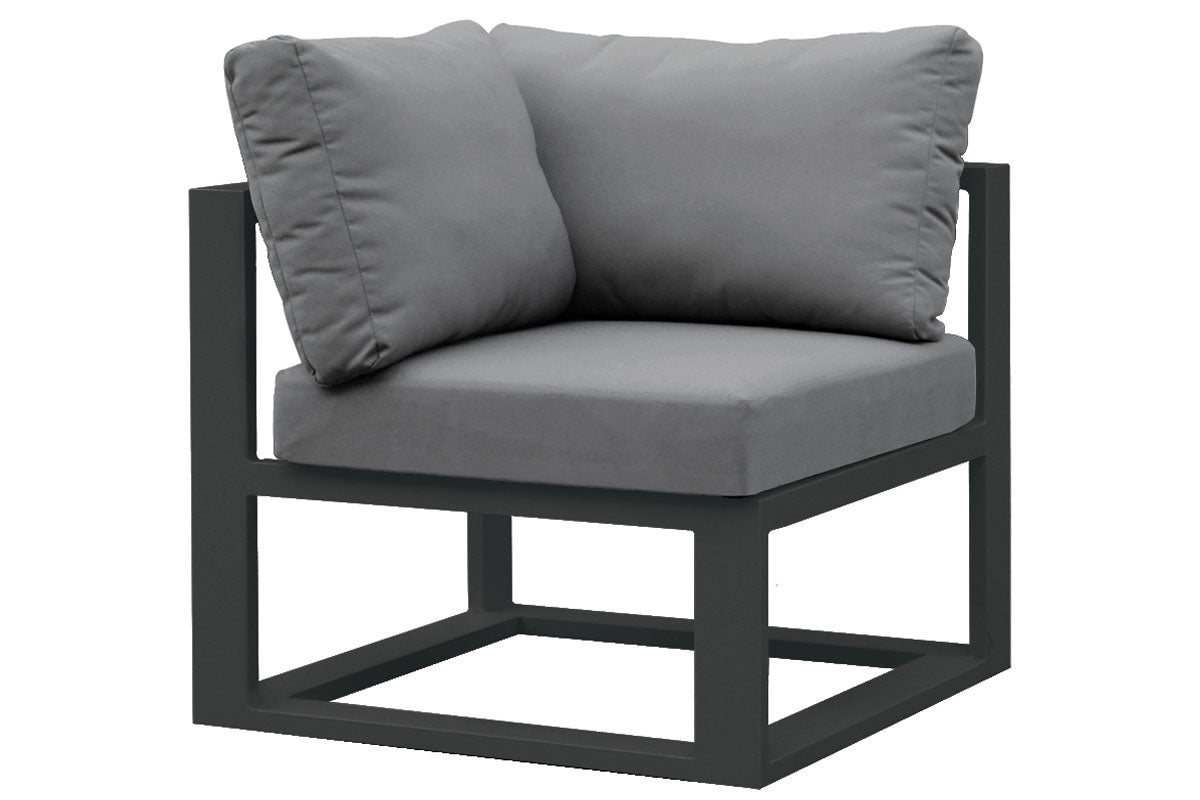 Armchair from the Belly Cool black aluminum outdoor sectional with lift-top coffee table – another view (2)