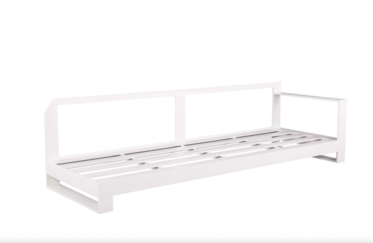 Chaise from the Iris Cosy white aluminum outdoor sectional with extra-wide corner seat – another view