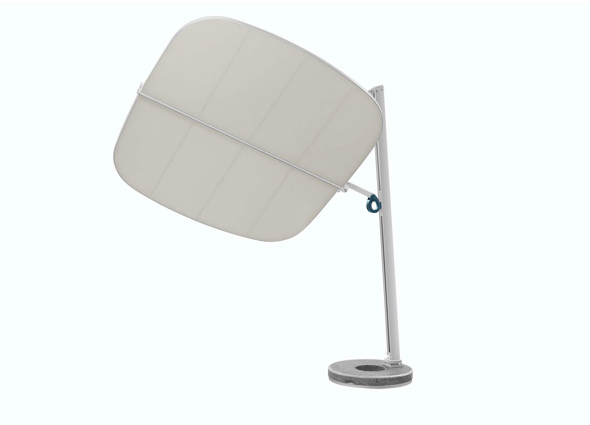 Alice white aluminum offset umbrella with acrylic canopy – another view