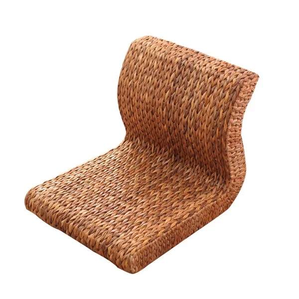Legless curved wicker floor chair