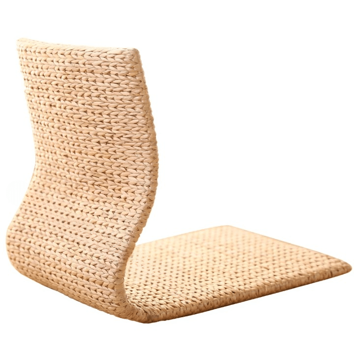 Modern Japanese-style wicker chair in natural beige