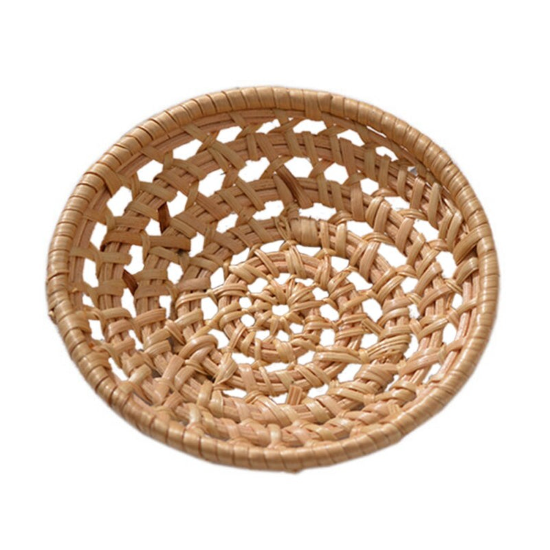Round handwoven rattan bread and serving basket – M variant, another view