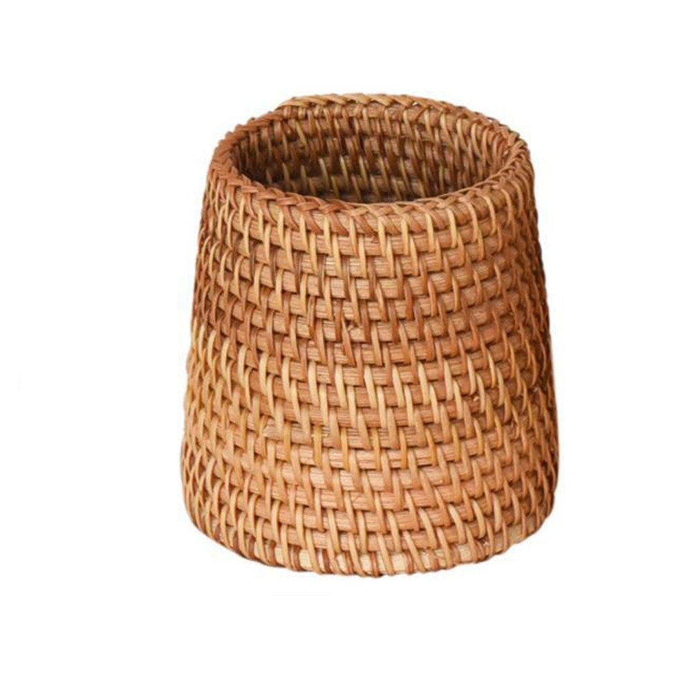Round tightly woven rattan storage basket – another view (4)
