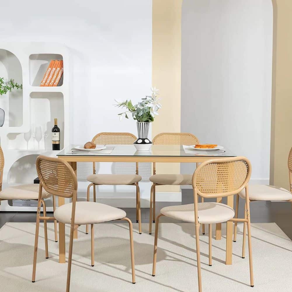 Set of two vintage-style wicker chairs with rounded backs – shown in a room setting