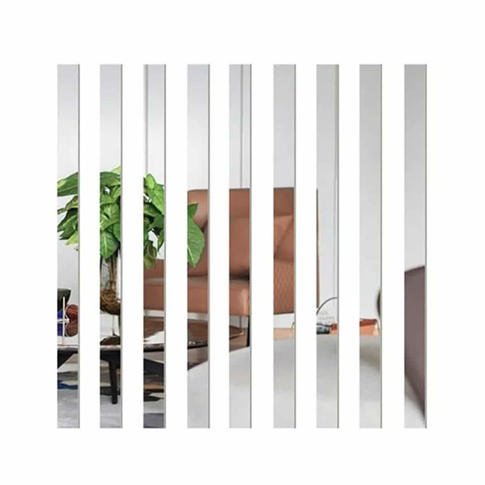 Set of five acrylic mirror strips