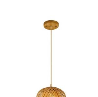 Handwoven olive-shaped rattan chandelier with a tapered silhouette – another view (2)