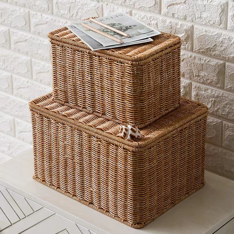 Lightweight natural rattan trunk with tightly braided sides – another view (2)