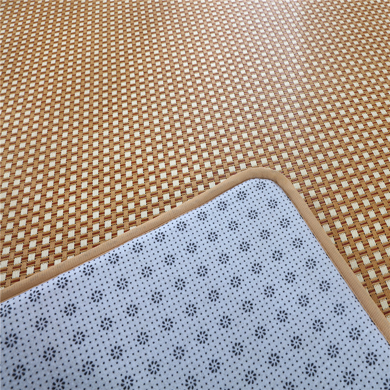Square Japanese-style handwoven rattan rug – close-up detail
