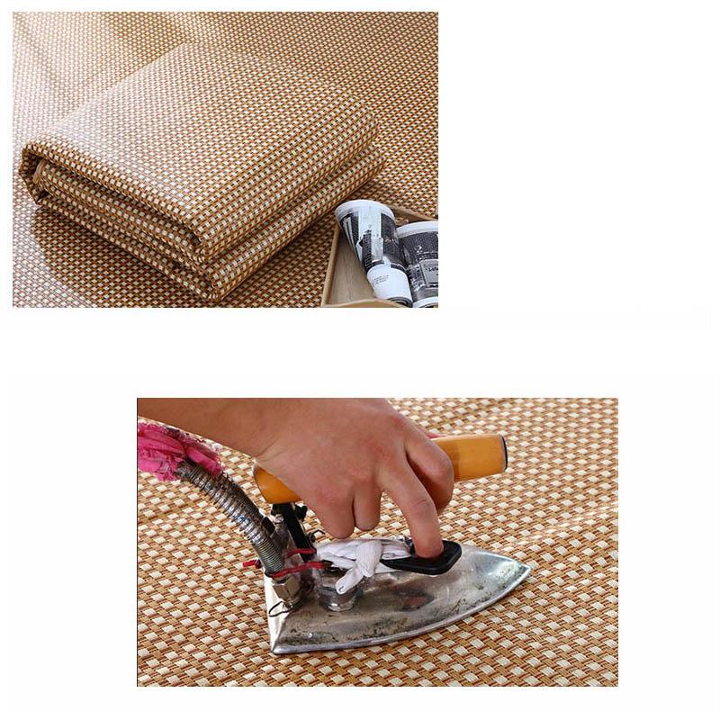 Square Japanese-style handwoven rattan rug – multiple views