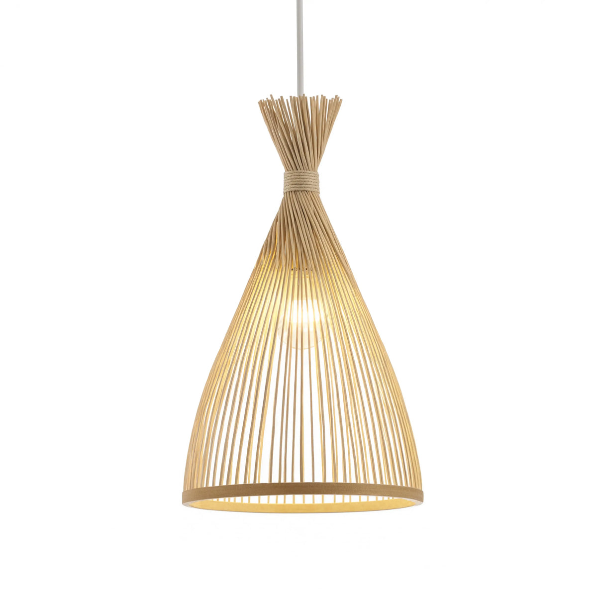 Hydra rattan cone pendant light