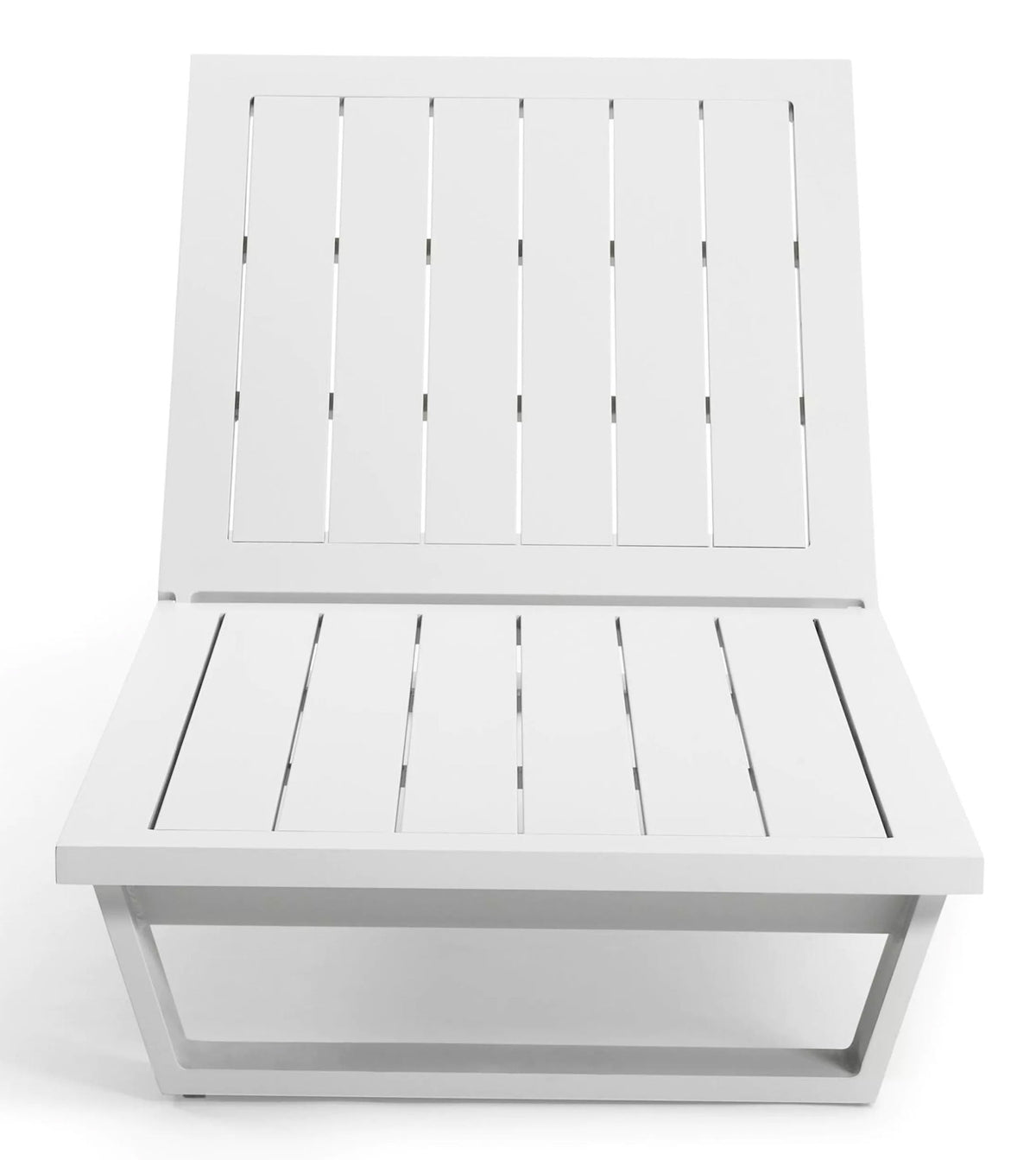Pagino white aluminum chaise lounge with gray cushion