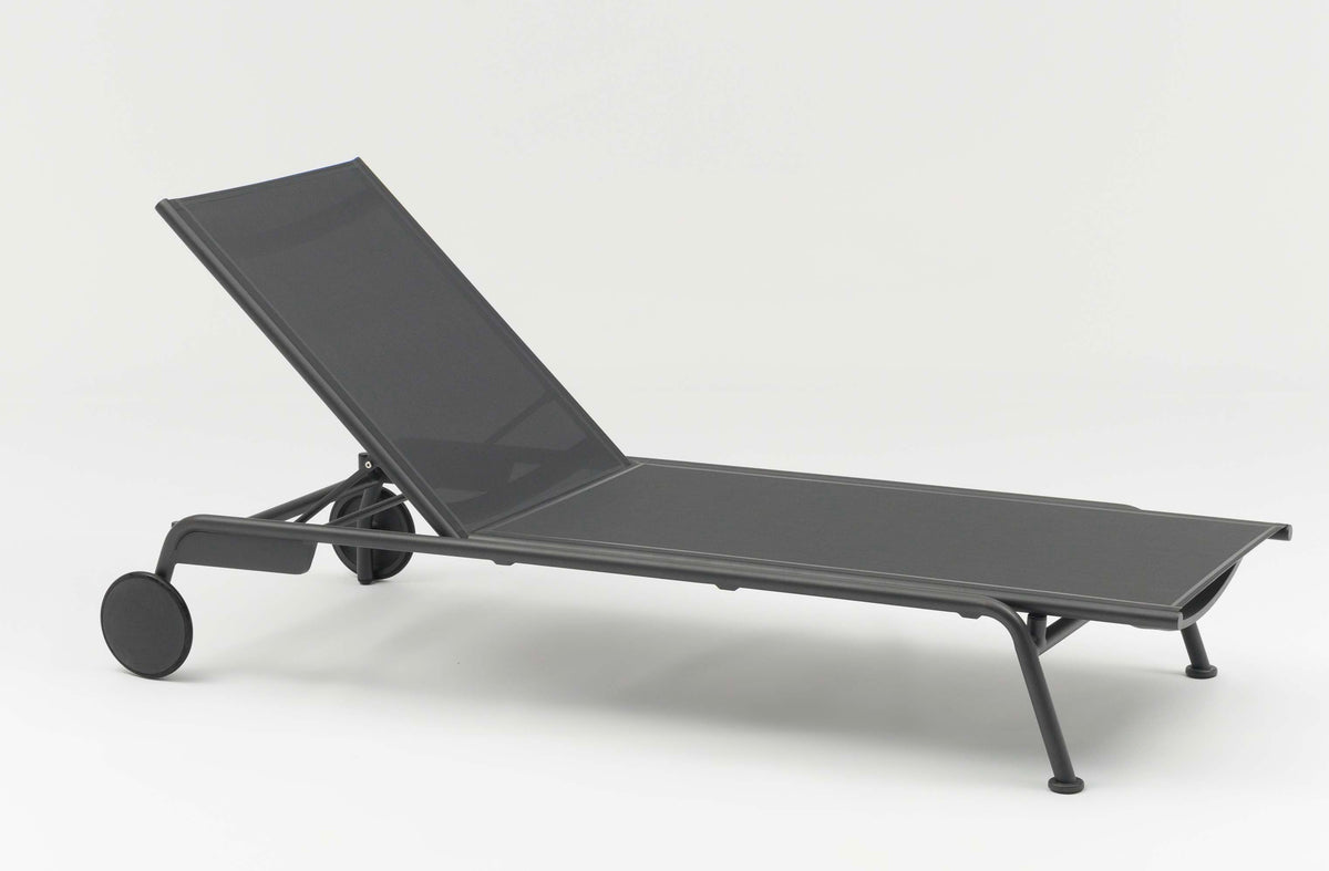 Sunny gray aluminum and textilene chaise lounges, set of 2 – another view