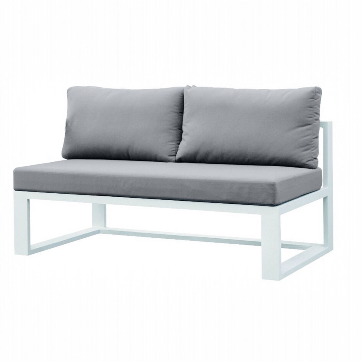 Belly white aluminum 2-seat outdoor bench module