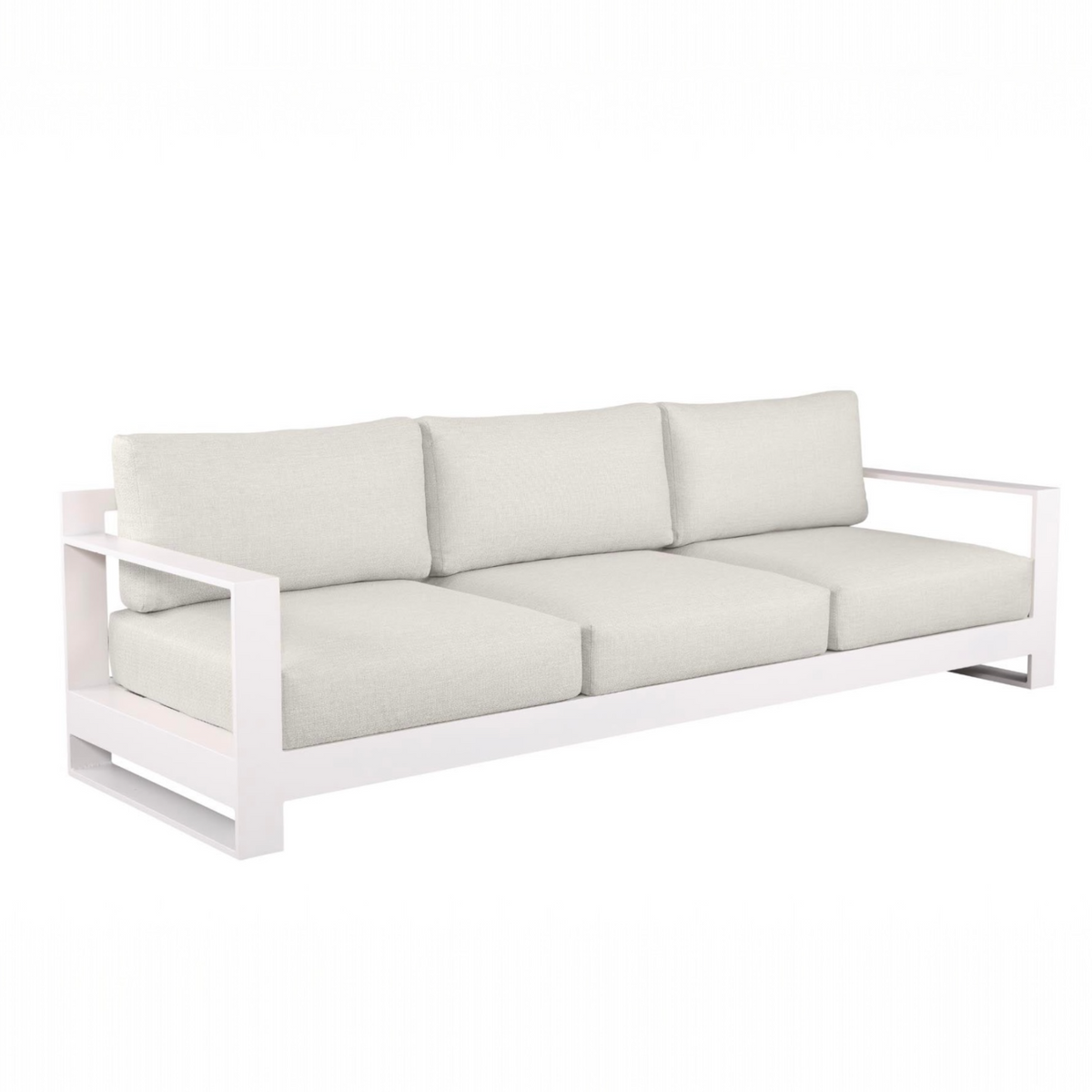 Iris extra-long white aluminum 3-seat outdoor sofa