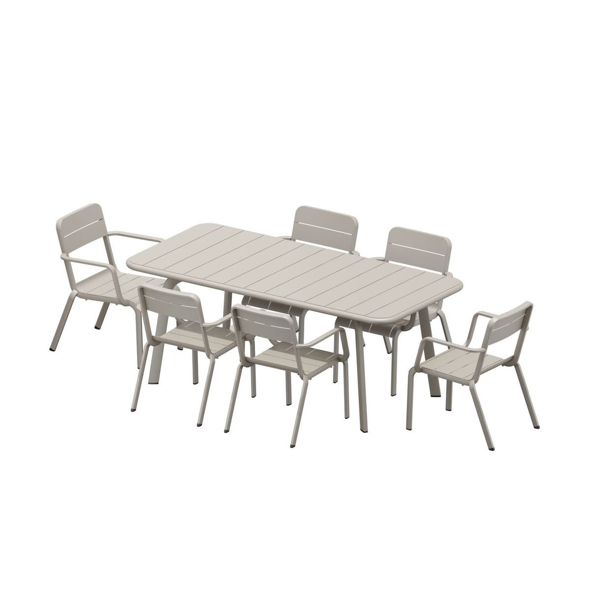 Joy 6-person aluminum outdoor dining set in beige