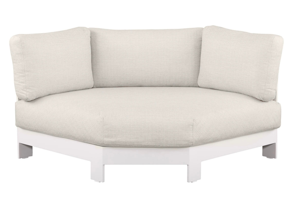 Iris Cosy white aluminum outdoor sectional with extra-wide corner seat