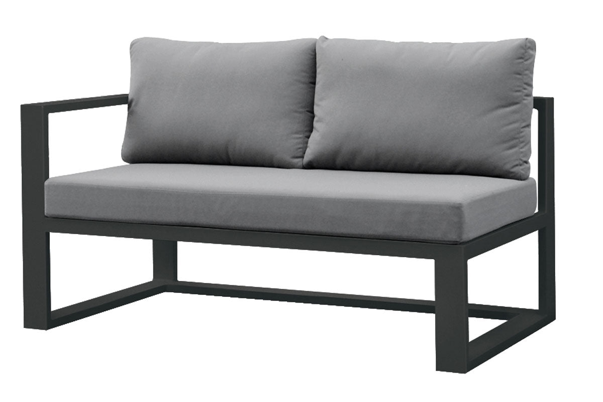 Chaise from the Belly Cool black aluminum outdoor sectional with lift-top coffee table