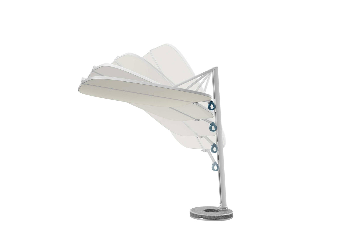 Alice white aluminum offset umbrella with acrylic canopy – another view (2)
