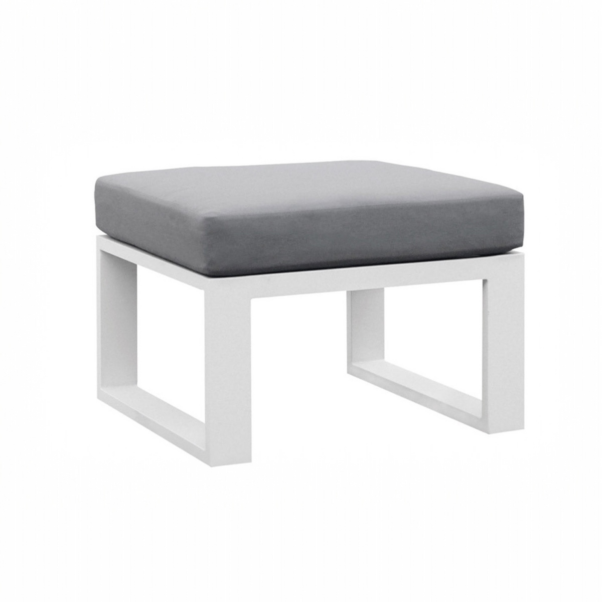 Belly white aluminum outdoor ottoman