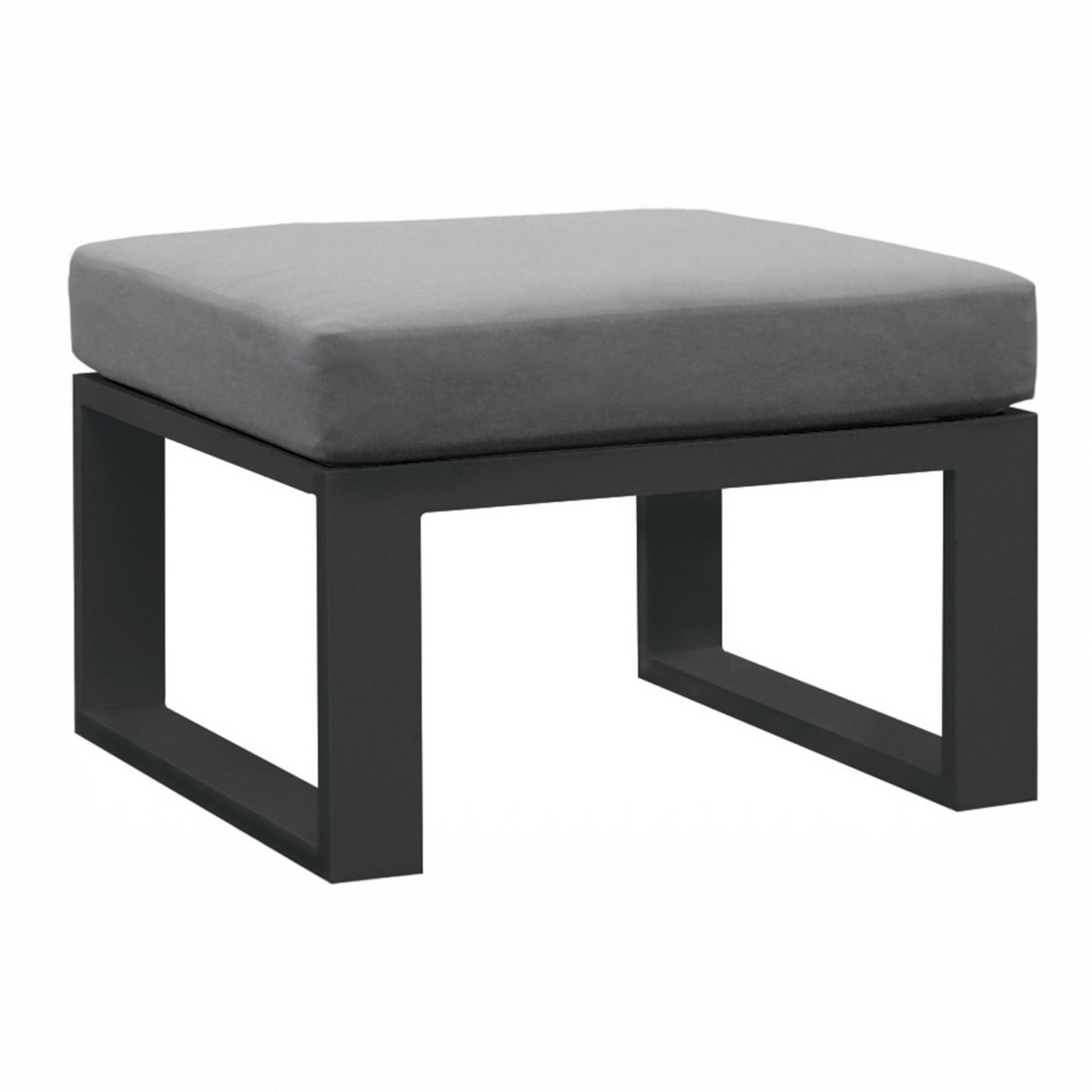 Belly black aluminum outdoor ottoman
