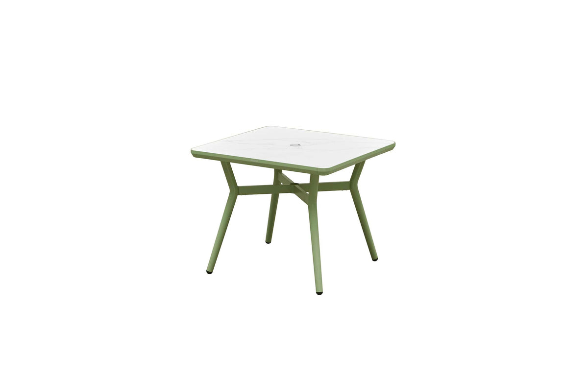 Sarran green square ceramic-top terrace table, 90 cm – another view
