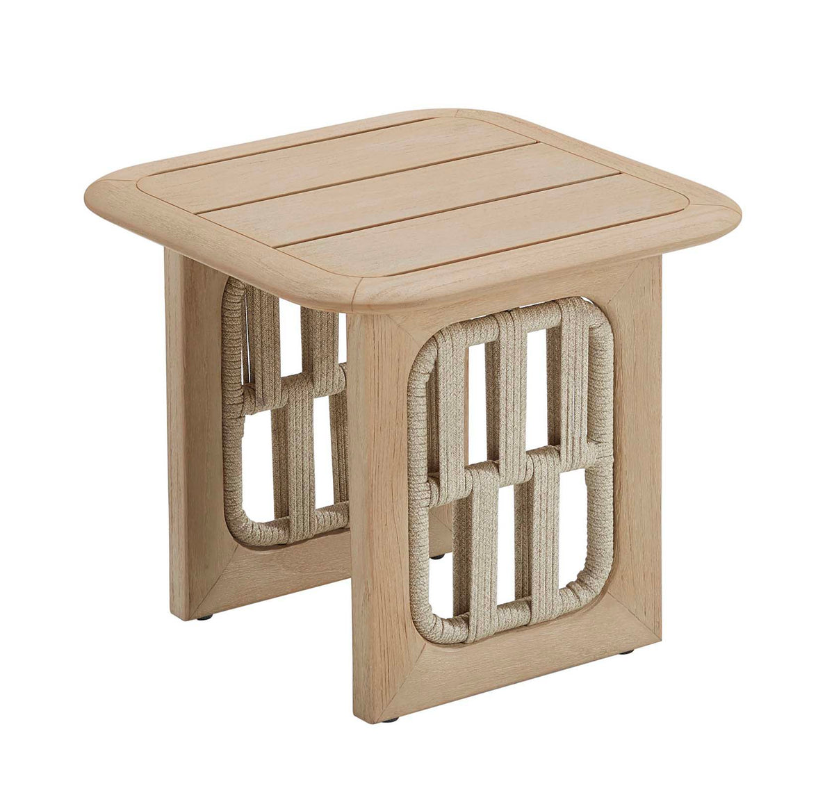 Palma solid teak and rope outdoor side table