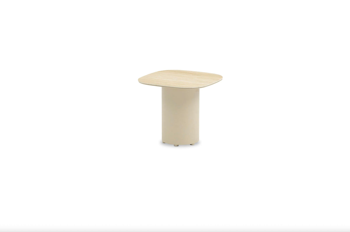 Side table for the Camille modular aluminum pool lounger with headrest