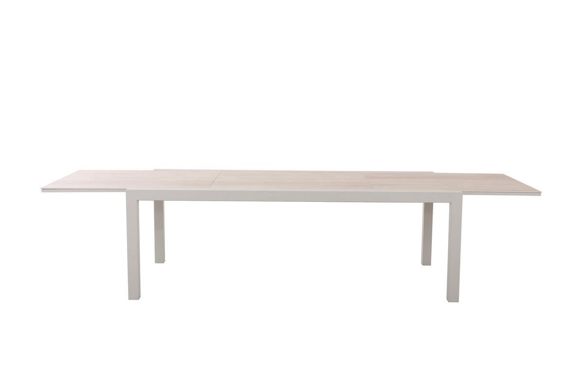 Eden extendable beige aluminum ceramic outdoor dining table – another view (2)