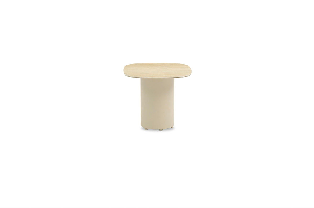 Side table for the Camille modular aluminum pool lounger with headrest – another view