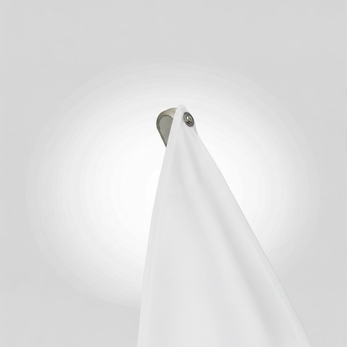 Sofy gray aluminum 3 x 3 m offset umbrella with white canopy – close-up detail