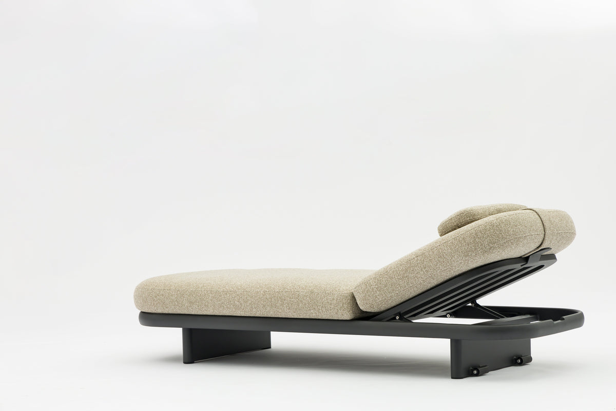 Rosa charcoal gray padded aluminum chaise lounge