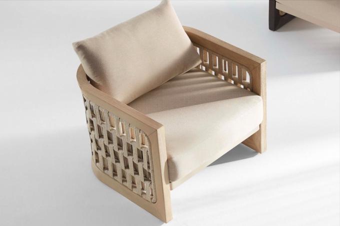 Palma solid teak and rope outdoor armchair