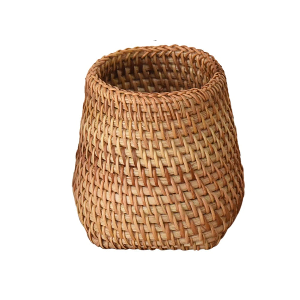 Round tightly woven rattan storage basket – another view (3)