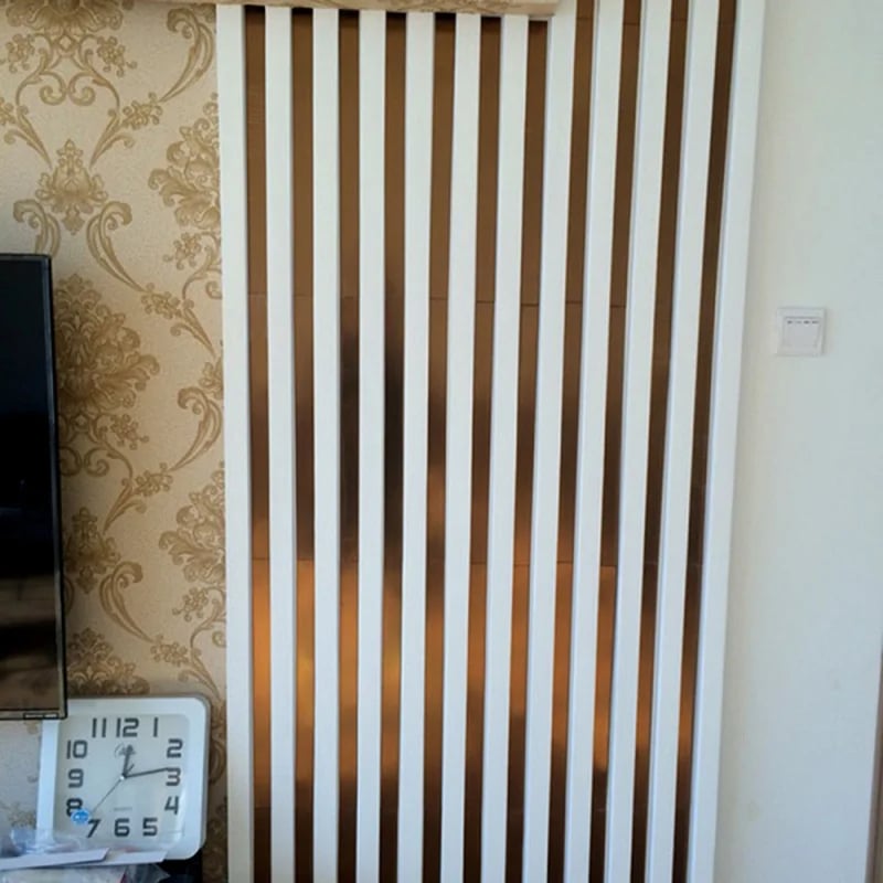 Set of five acrylic mirror strips – shown in a room setting (2)