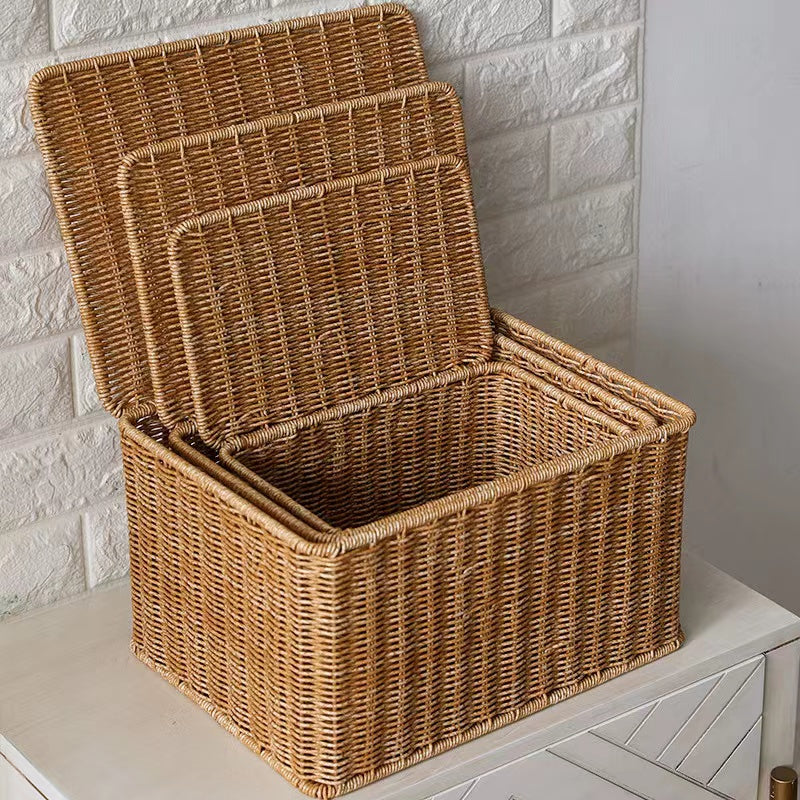 Lightweight natural rattan trunk with tightly braided sides – another view (3)