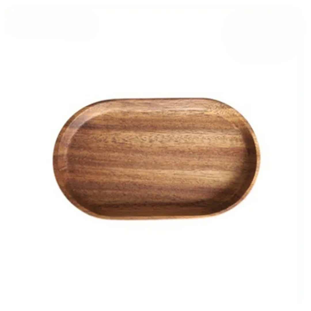 Rustic oval woven bamboo platter with braided rims