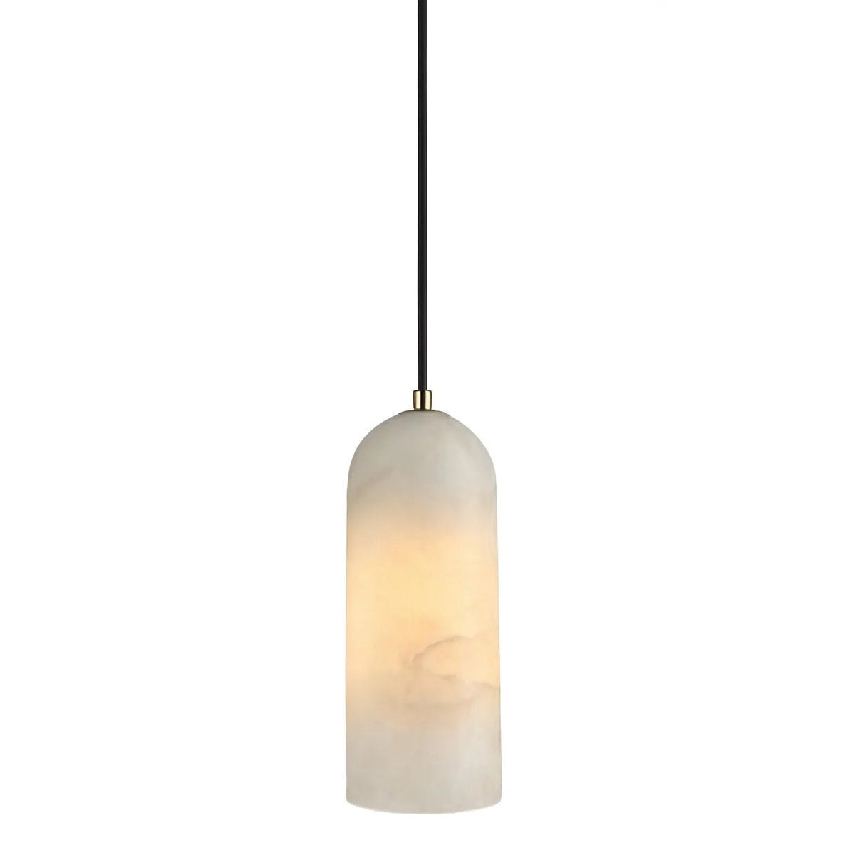 Tarente translucent marble pendant light with brushed brass canopy